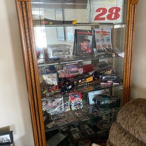 NASCAR Racing Memorabilia Display Cabinet with Glass Shelves